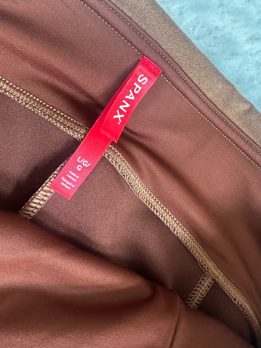 SPANX Brown High-Waist Faux Suede Leggings